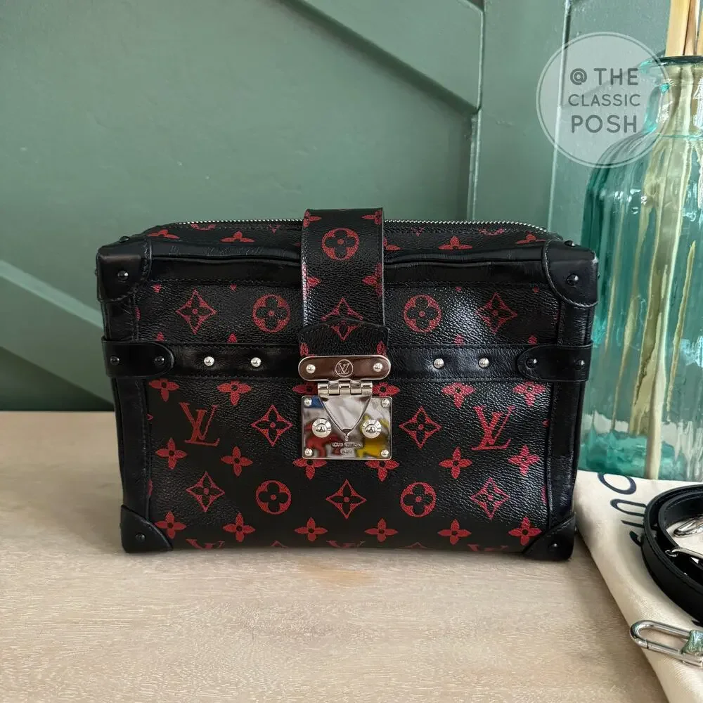 EUC Louis Vuitton Infrarouge Soft Trunk Clutch Bag GM Crossbody Shoulder